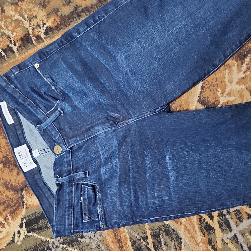 Frame Denim Dark Blue Skinny Jeans - Picture 2 of 10